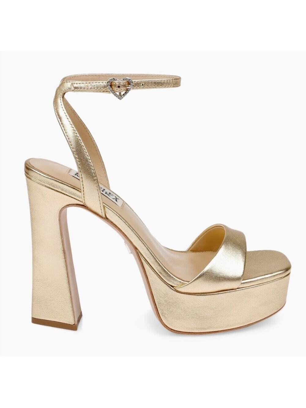 Badgley Mischka Caia Metallic Leather Platform Sandals Size 9.5